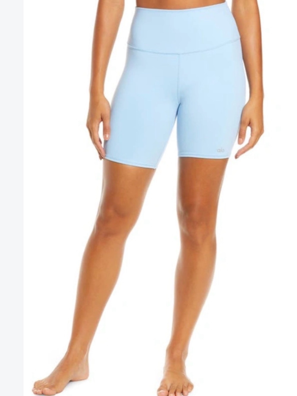 Alo yoga light Blue High-Waist Bike Shorts